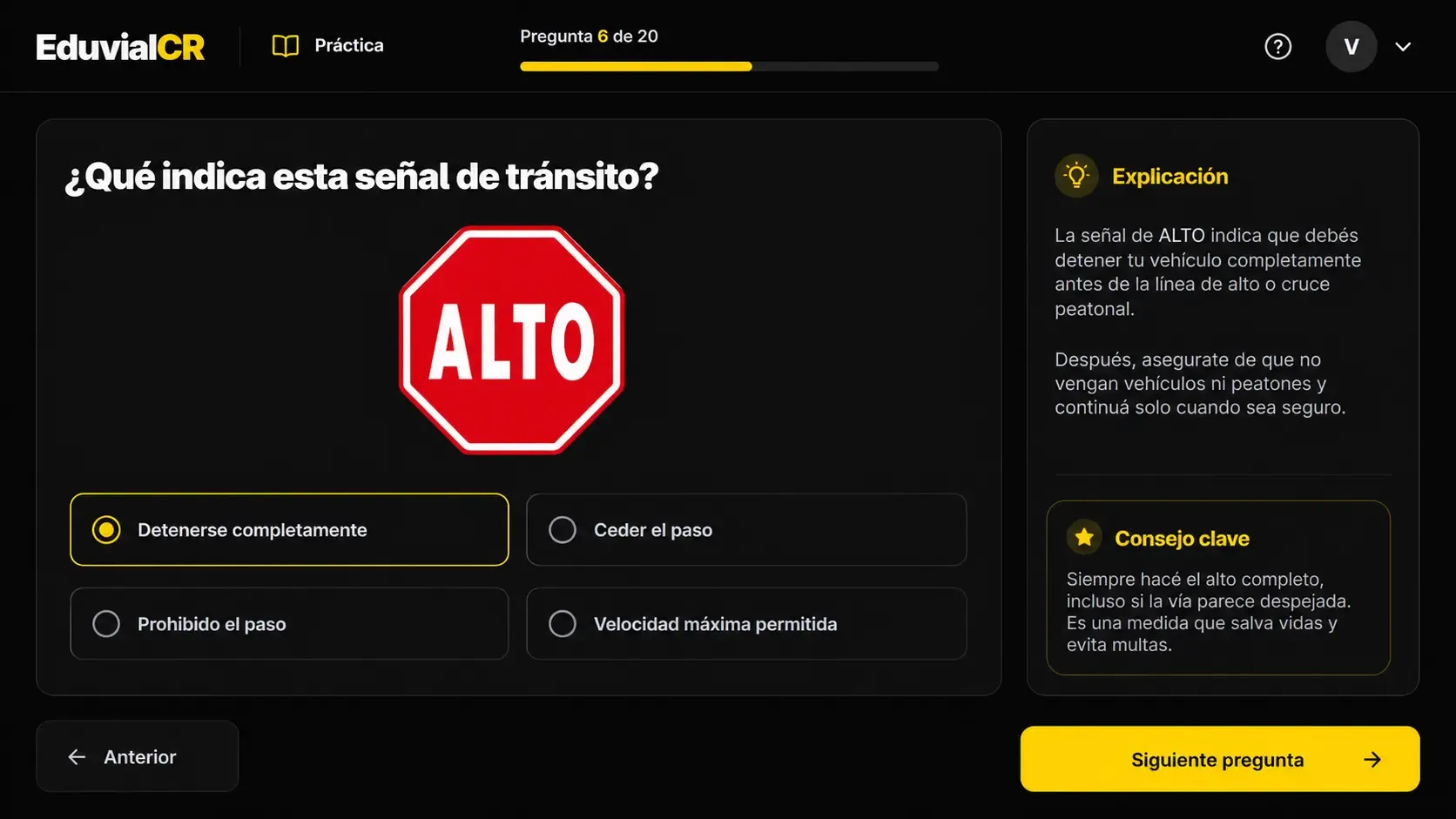 Simulador de práctica con retroalimentación de EduvialCR